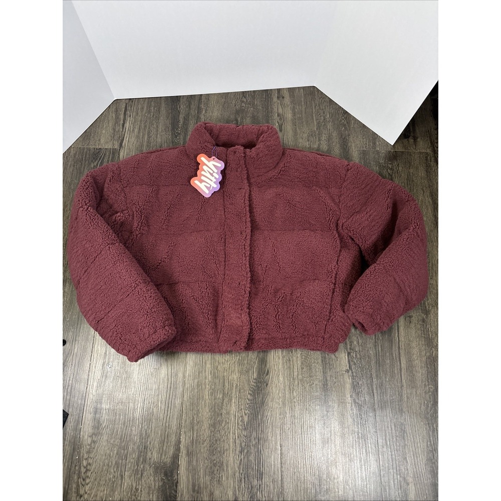 Women's Yitty Crop Sherpa Jacket Size Large New With Tags